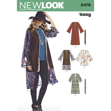 NL6476 Misses' Easy Kimono with Length and Sleeve Variation from Jaycotts Sewing Supplies