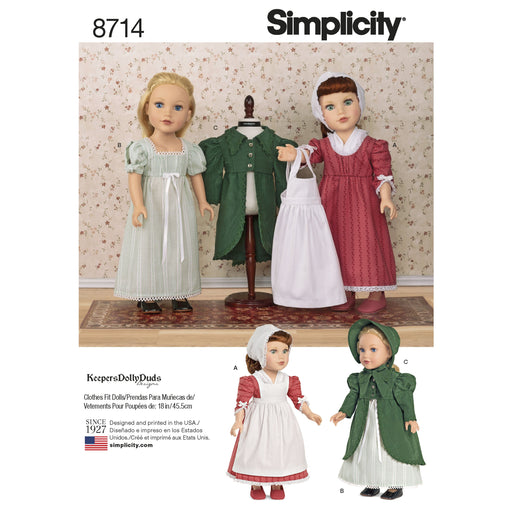 Simplicity Pattern 8714 doll clothes from Jaycotts Sewing Supplies
