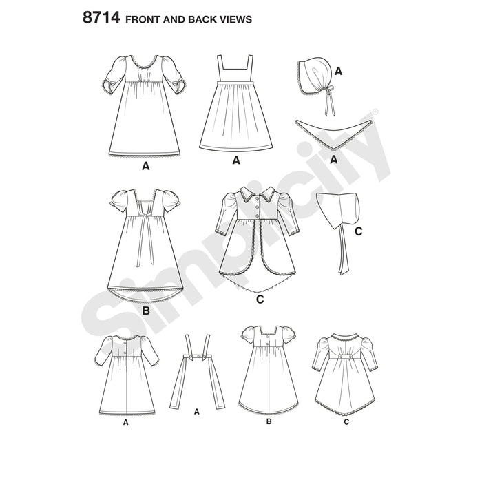 Simplicity Pattern 8714 doll clothes from Jaycotts Sewing Supplies