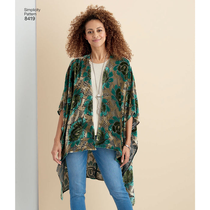 Simplicity Pattern 8419 Easy to sew kimono style wrap from Jaycotts Sewing Supplies