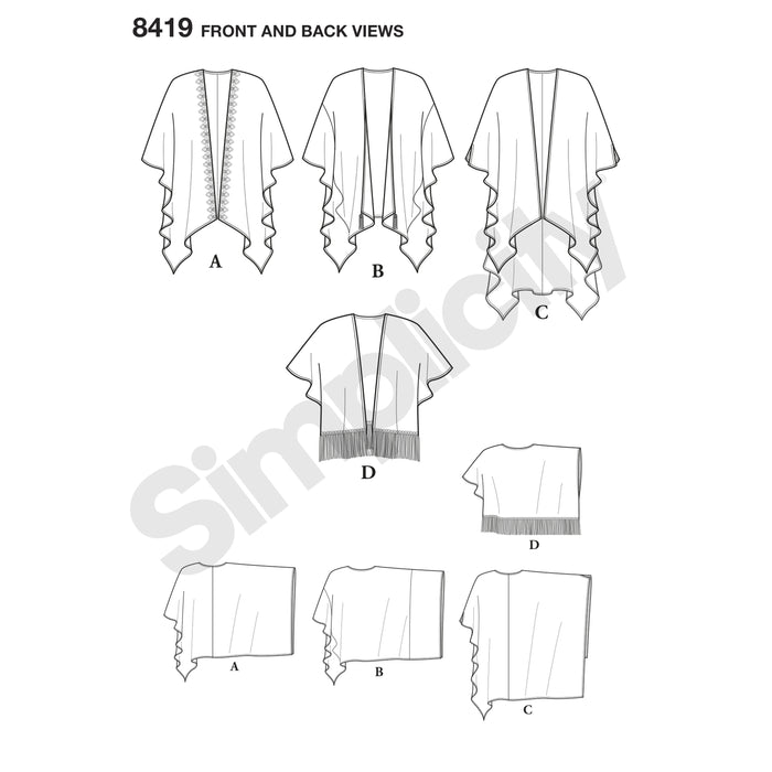 Simplicity Pattern 8419 Easy to sew kimono style wrap from Jaycotts Sewing Supplies