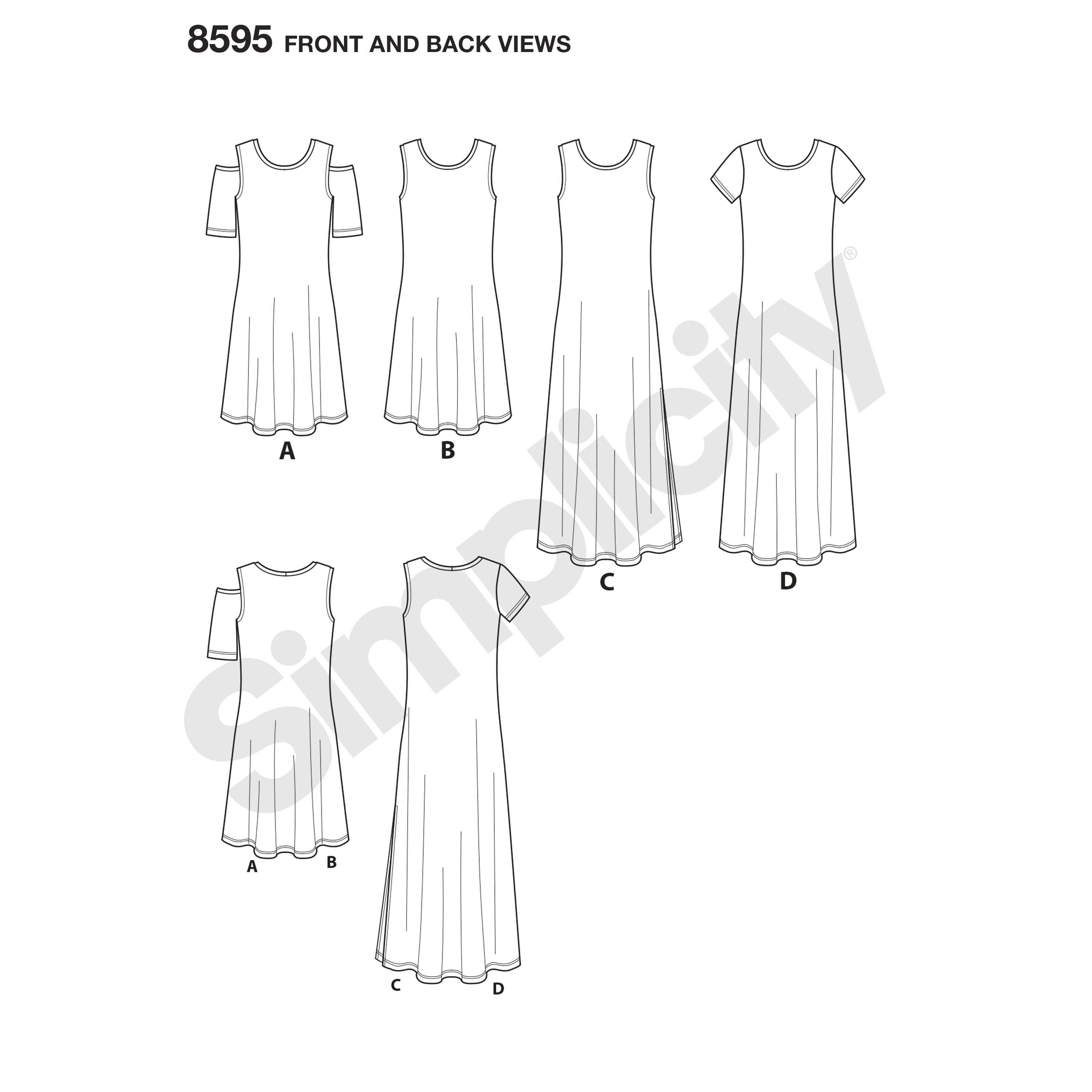 Simplicity Pattern 8595 Womenâ€™s and Miss petite dresses from Jaycotts Sewing Supplies