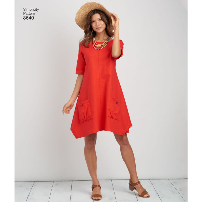 Simplicity Pattern 8640  loose fitting dress from Jaycotts Sewing Supplies