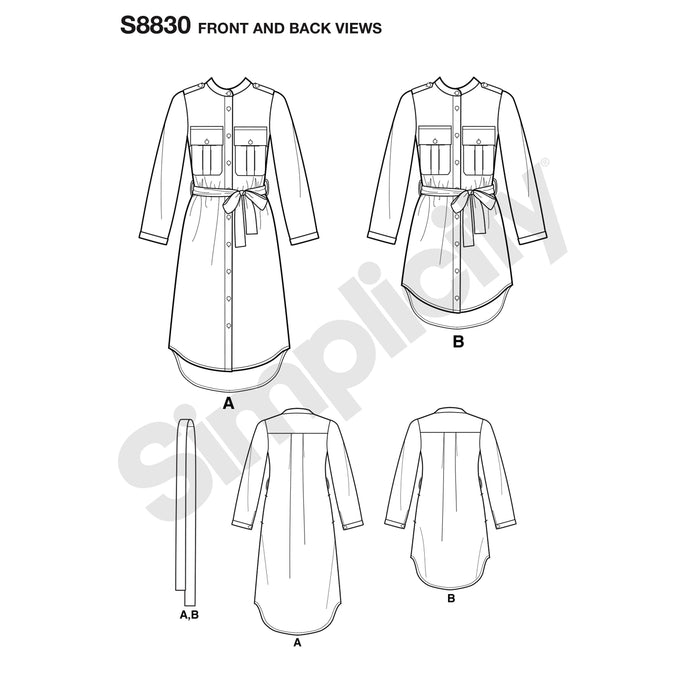 Simplicity Pattern 8830 Mimi G Misses'/Miss Petite Shirt Dress from Jaycotts Sewing Supplies