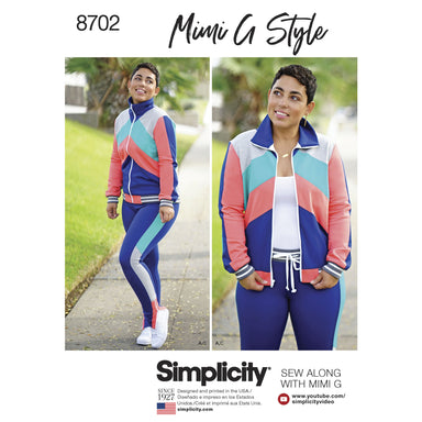 Simplicity Pattern 8702 track jacket from Jaycotts Sewing Supplies