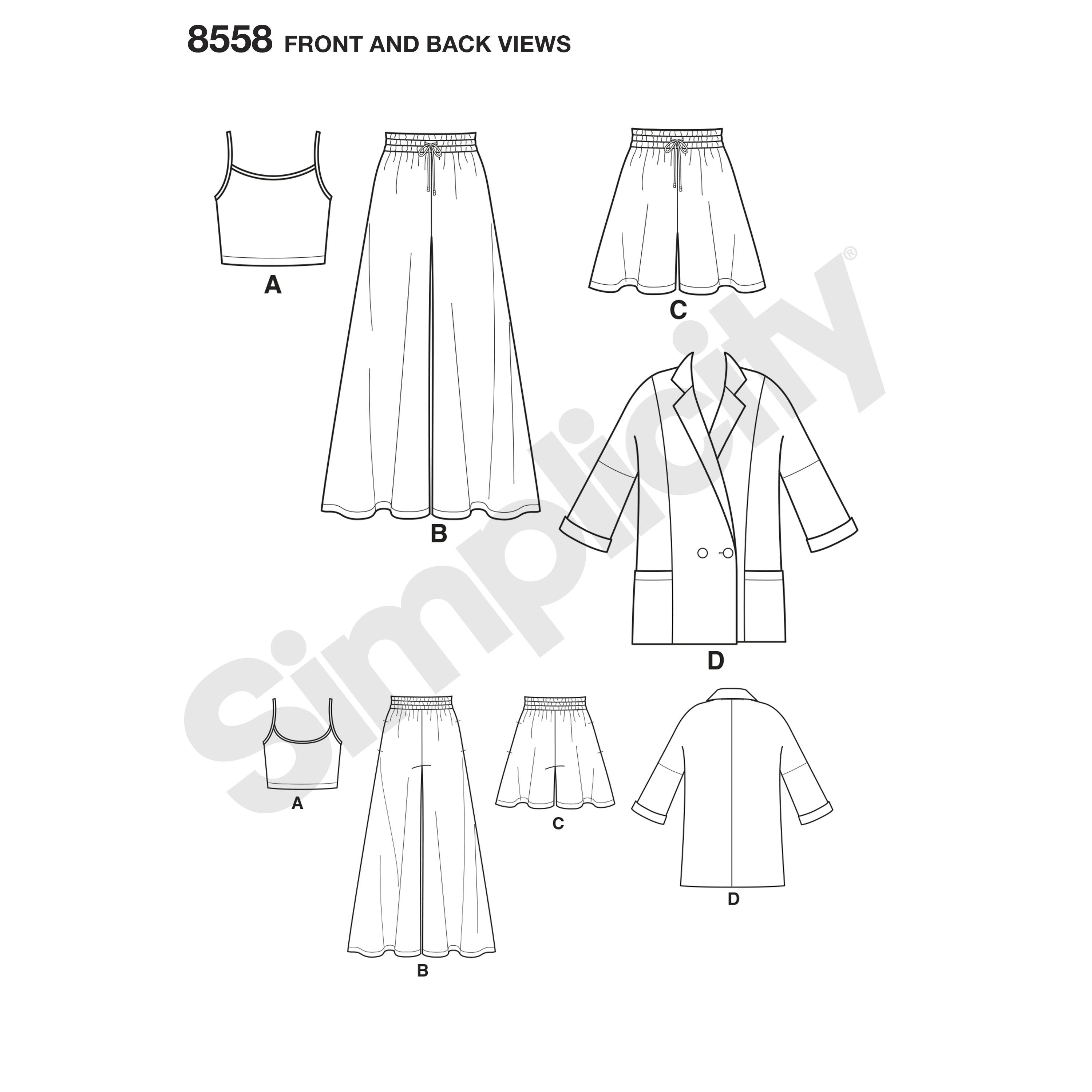 Simplicity Pattern 8558 womens separates from Jaycotts Sewing Supplies