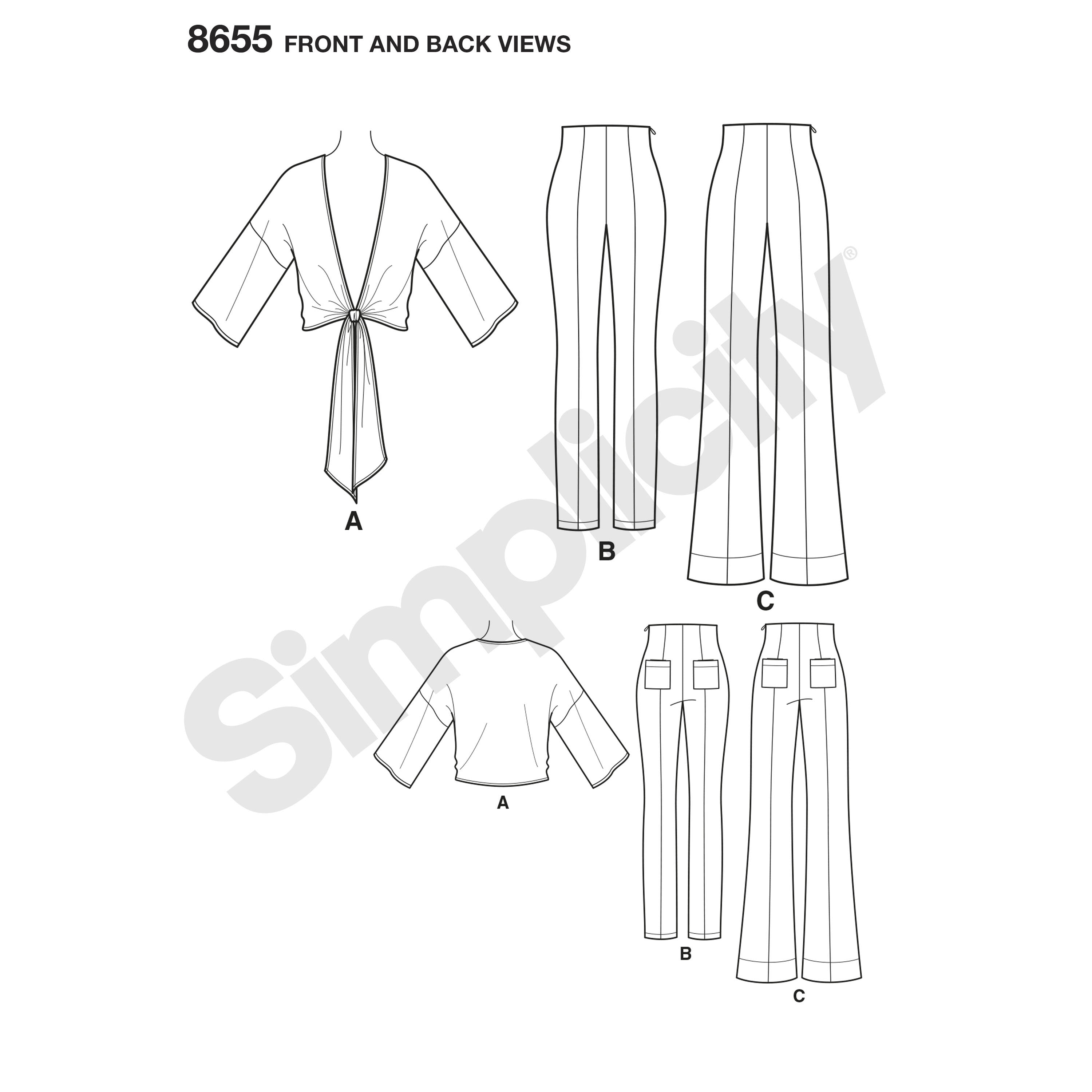 Simplicity Pattern 8655  high waisted pant from Jaycotts Sewing Supplies