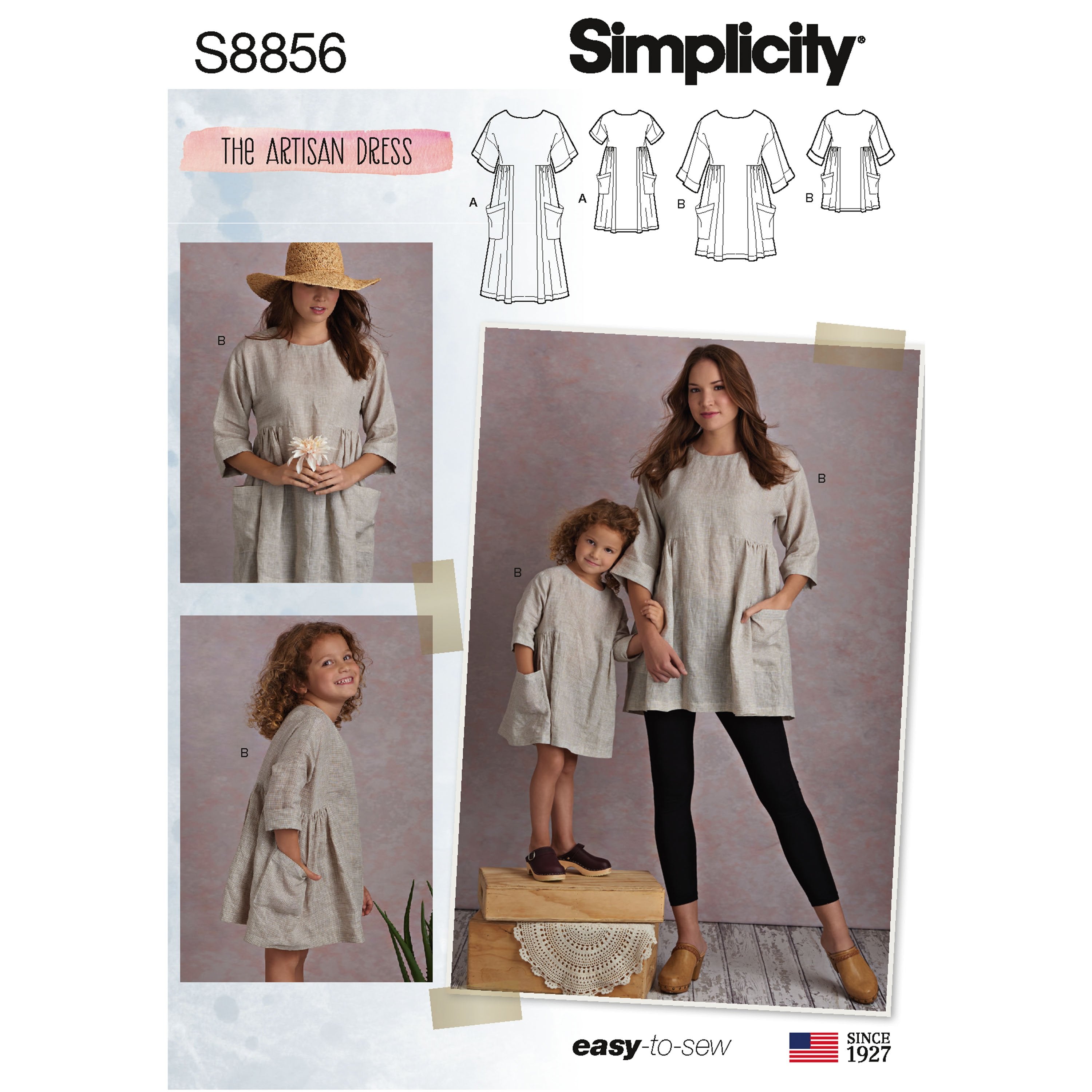 Simplicity Pattern 8856  Child's and Misses' Dress and Tunic from Jaycotts Sewing Supplies