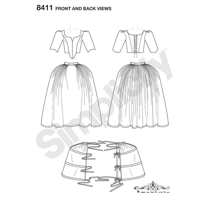 Simplicity Pattern 8411 Womenâ€™s 18th Century Costume from Jaycotts Sewing Supplies