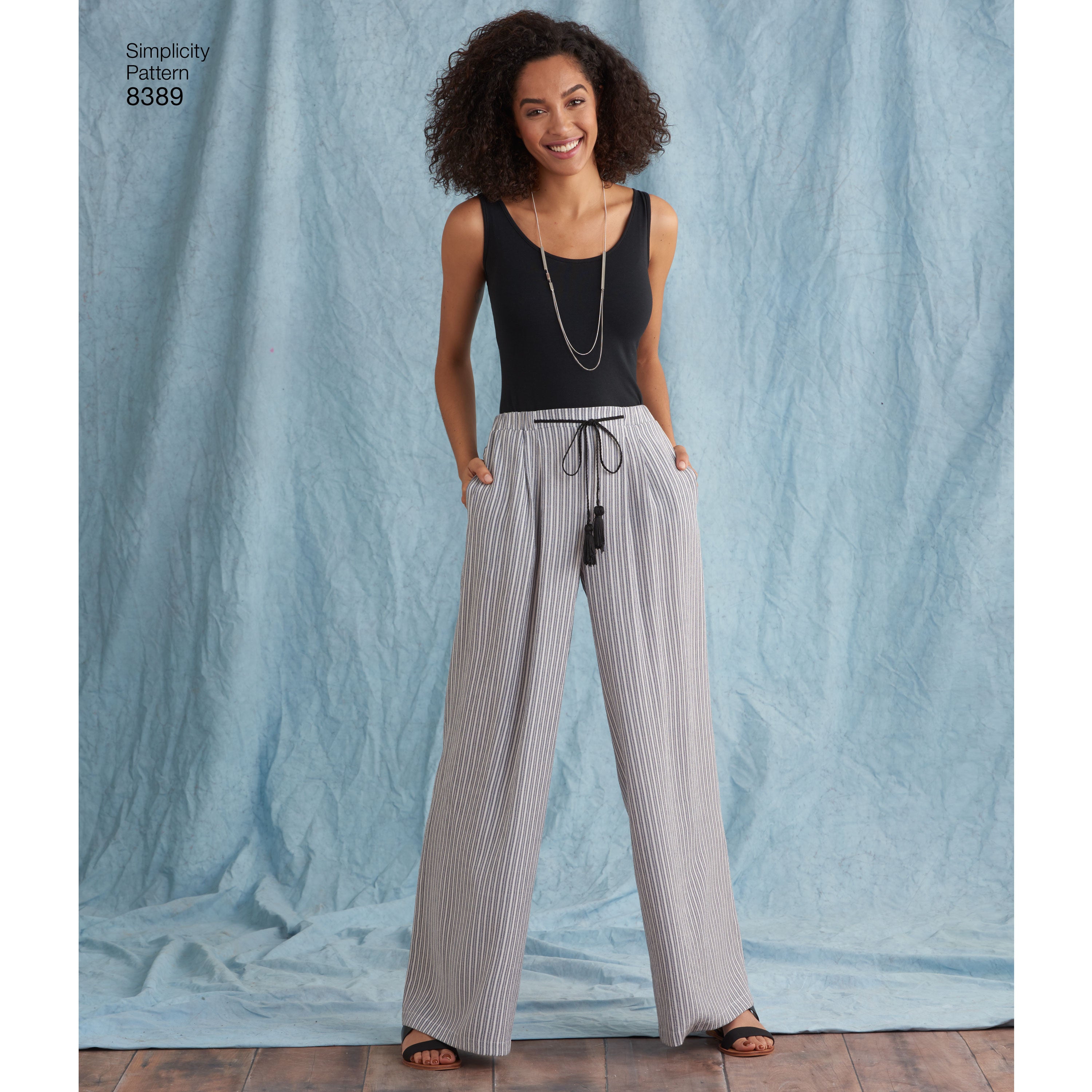 Burda Misses Plus Casual Pull On Drawstring Trousers Sewing Pattern