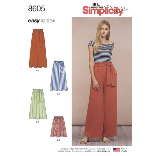 Simplicity Pattern 8605 Pull on Skirt and Pants from Jaycotts Sewing Supplies