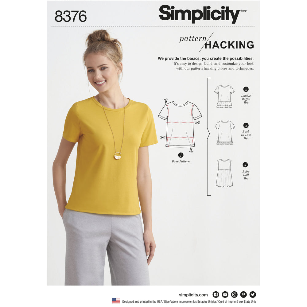 Simplicity Easy To Sew Misses' Knit Tops Set of 3 Sewing Pattern Bundle 