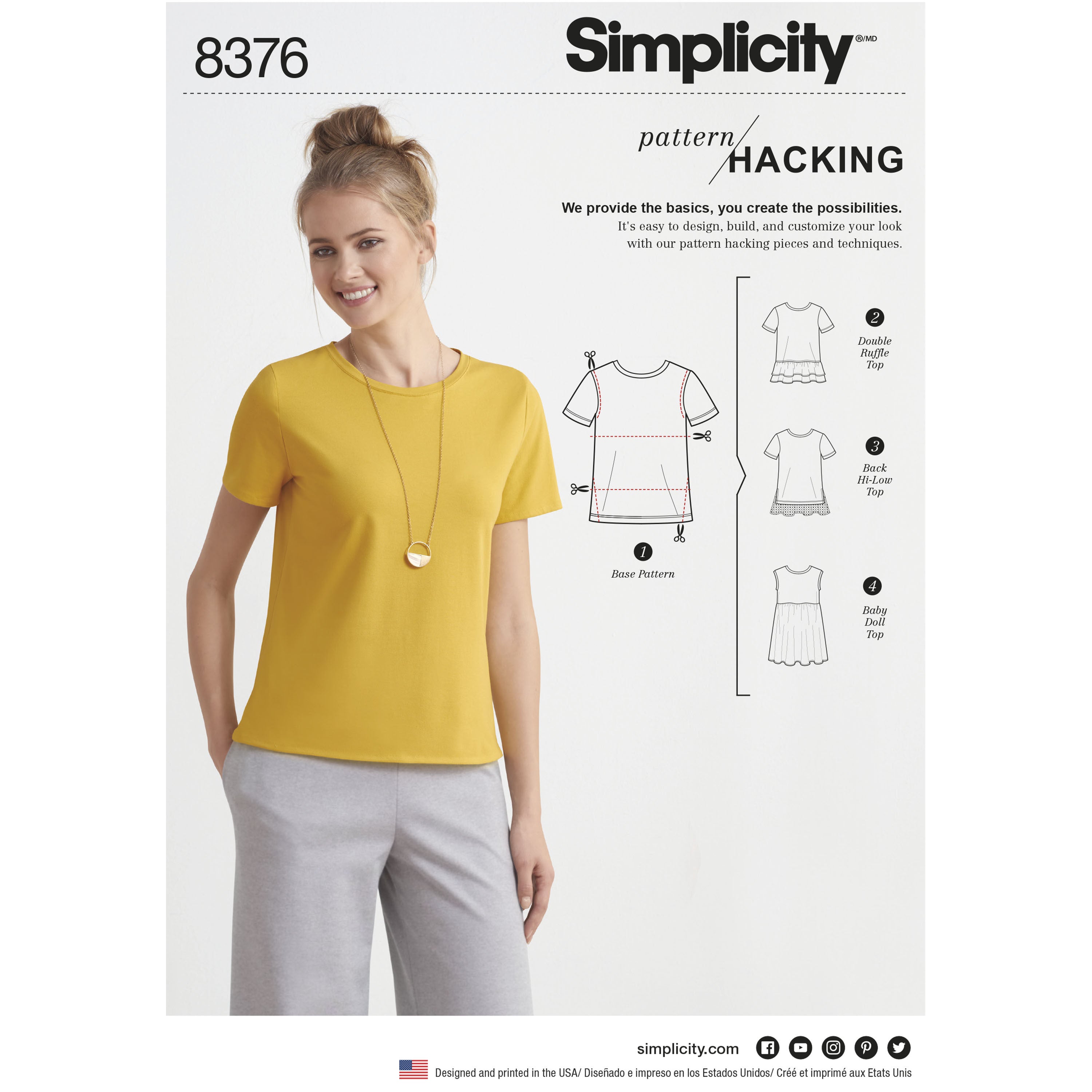 Simplicity Pattern 8376  Womenâ€™s Knit Top from Jaycotts Sewing Supplies