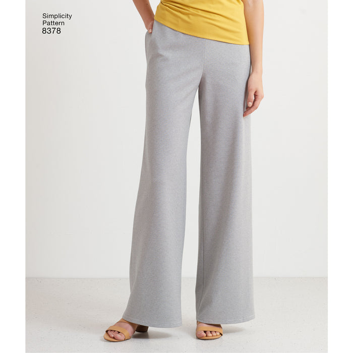 Simplicity Pattern 8378 Womenâ€™s Knit Pant with Two Leg Widths from Jaycotts Sewing Supplies