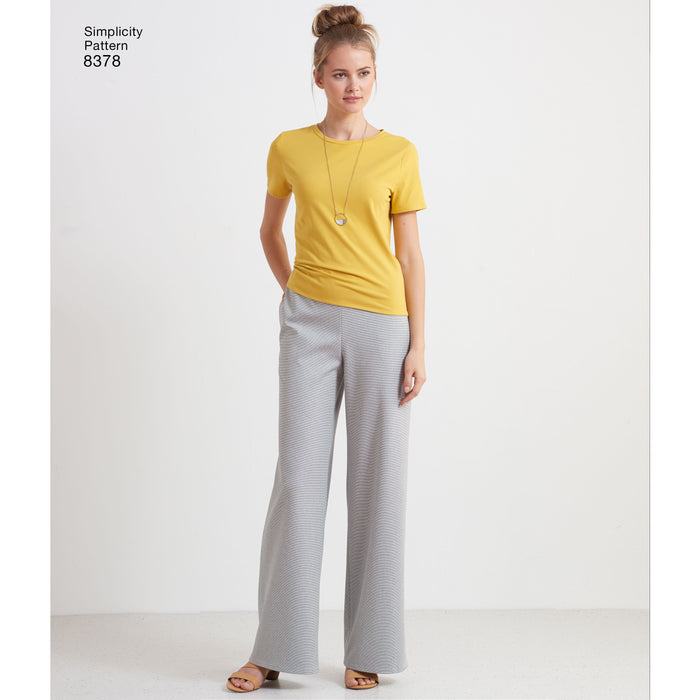 Simplicity Pattern 8378 Womenâ€™s Knit Pant with Two Leg Widths from Jaycotts Sewing Supplies