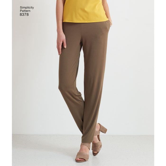 Simplicity Pattern 8378 Womenâ€™s Knit Pant with Two Leg Widths from Jaycotts Sewing Supplies