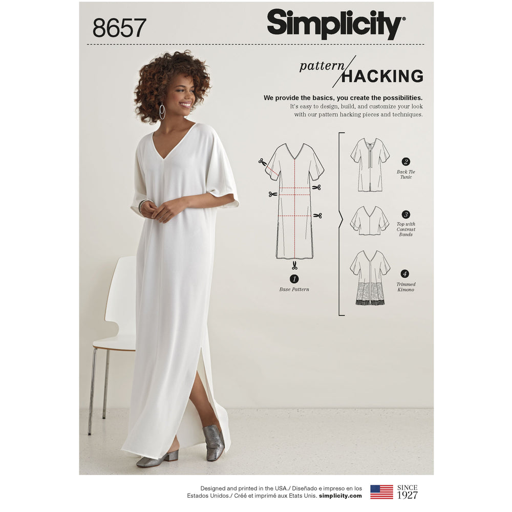 Simplicity Pattern 8657 caftan with options for design-hacking from Jaycotts Sewing Supplies