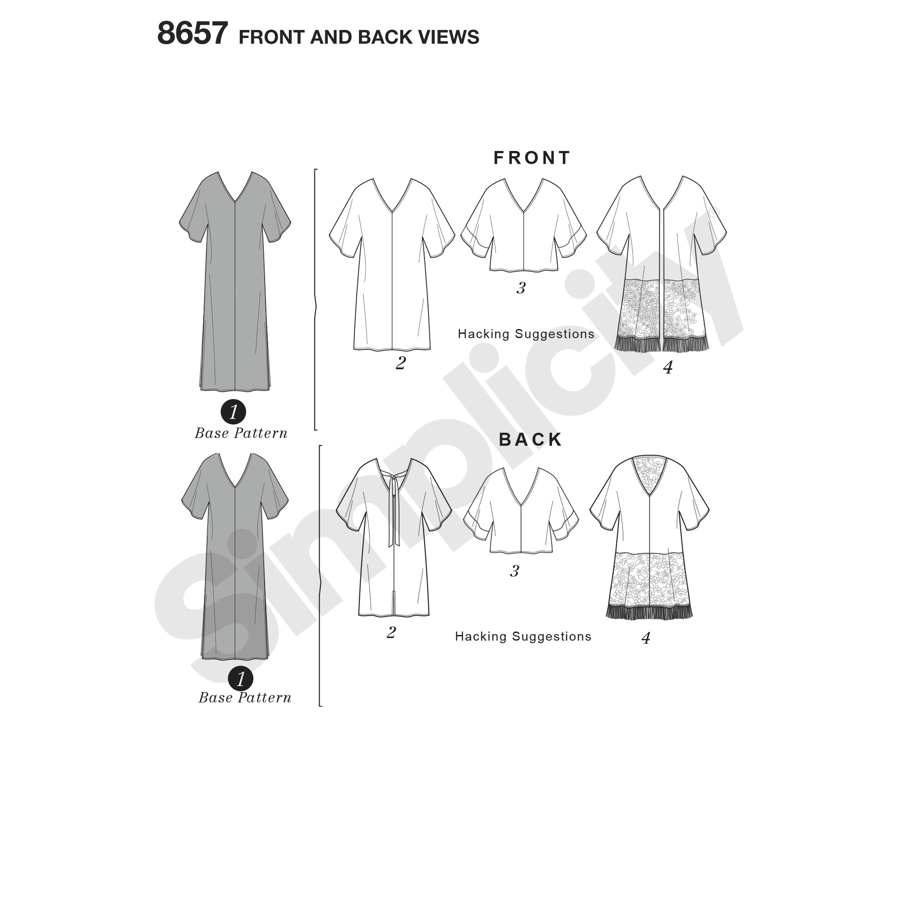 Simplicity Pattern 8657 caftan with options for design-hacking from Jaycotts Sewing Supplies
