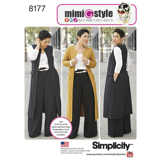 Simplicity Pattern 8177 features a duster length coat or vest, from Jaycotts Sewing Supplies