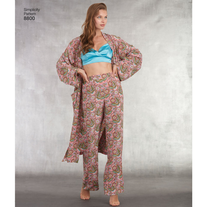 Simplicity Pattern 8800 misses robe pants top from Jaycotts Sewing Supplies