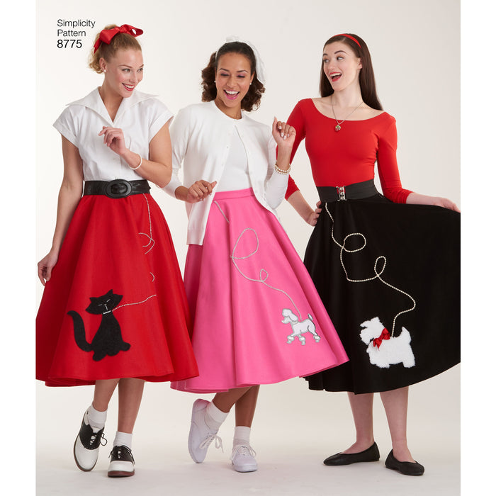 Simplicity Pattern 8775 rockabilly poodle skirts. from Jaycotts Sewing Supplies