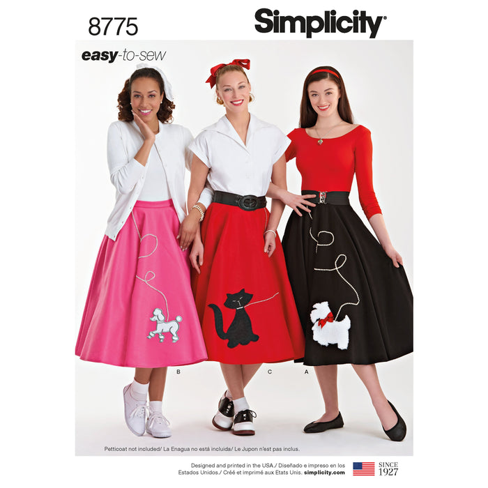 Simplicity Pattern 8775 rockabilly poodle skirts. from Jaycotts Sewing Supplies