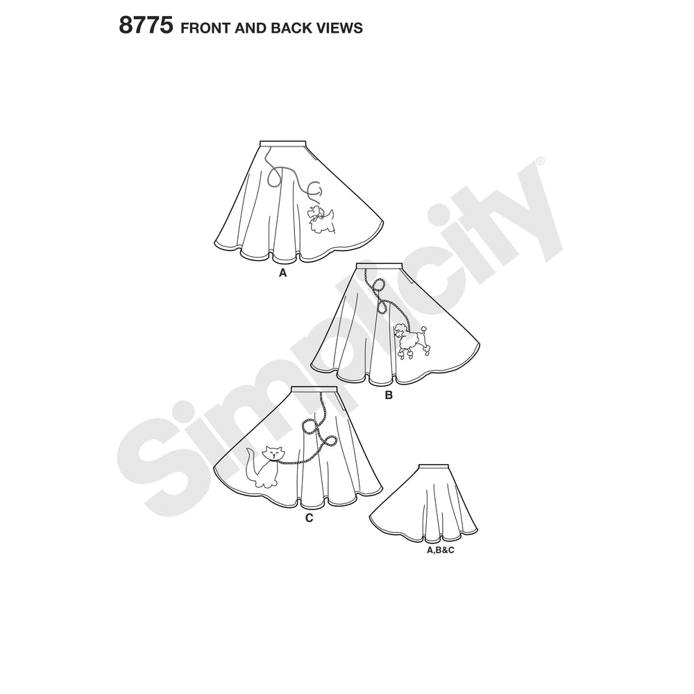 Simplicity Pattern 8775 rockabilly poodle skirts. from Jaycotts Sewing Supplies