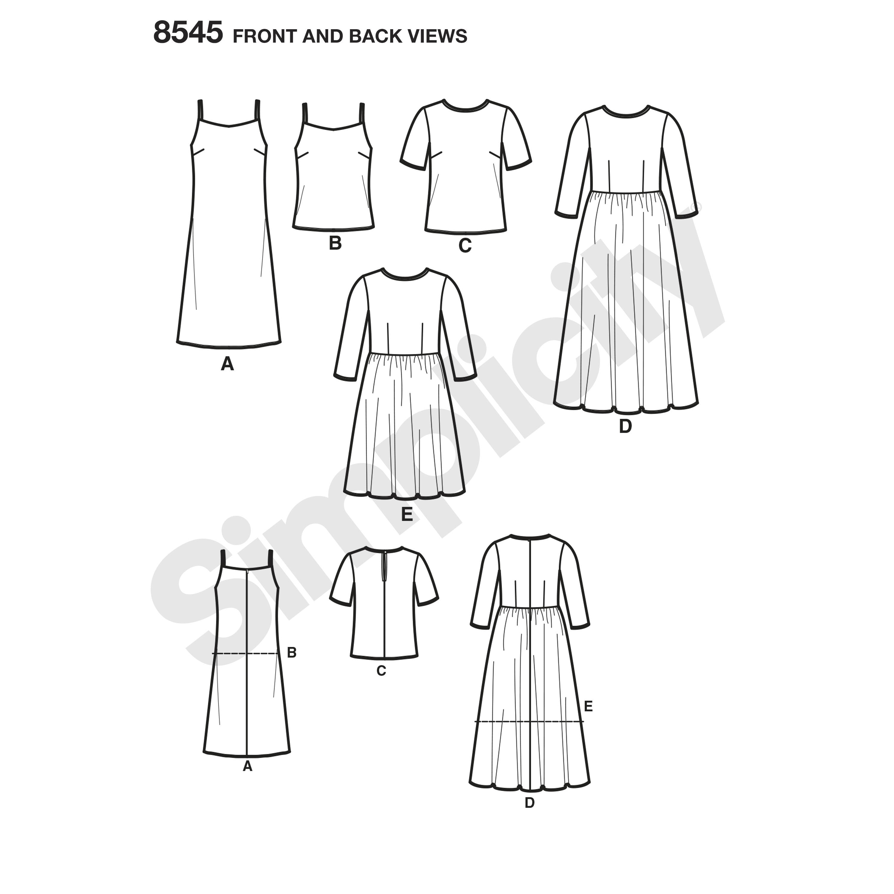 Simplicity Pattern 8545 sheer dress or top from Jaycotts Sewing Supplies