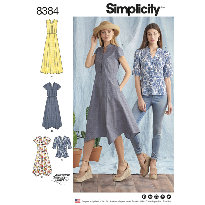 Simplicity Pattern 8384 Womenâ€™s Dress from Jaycotts Sewing Supplies