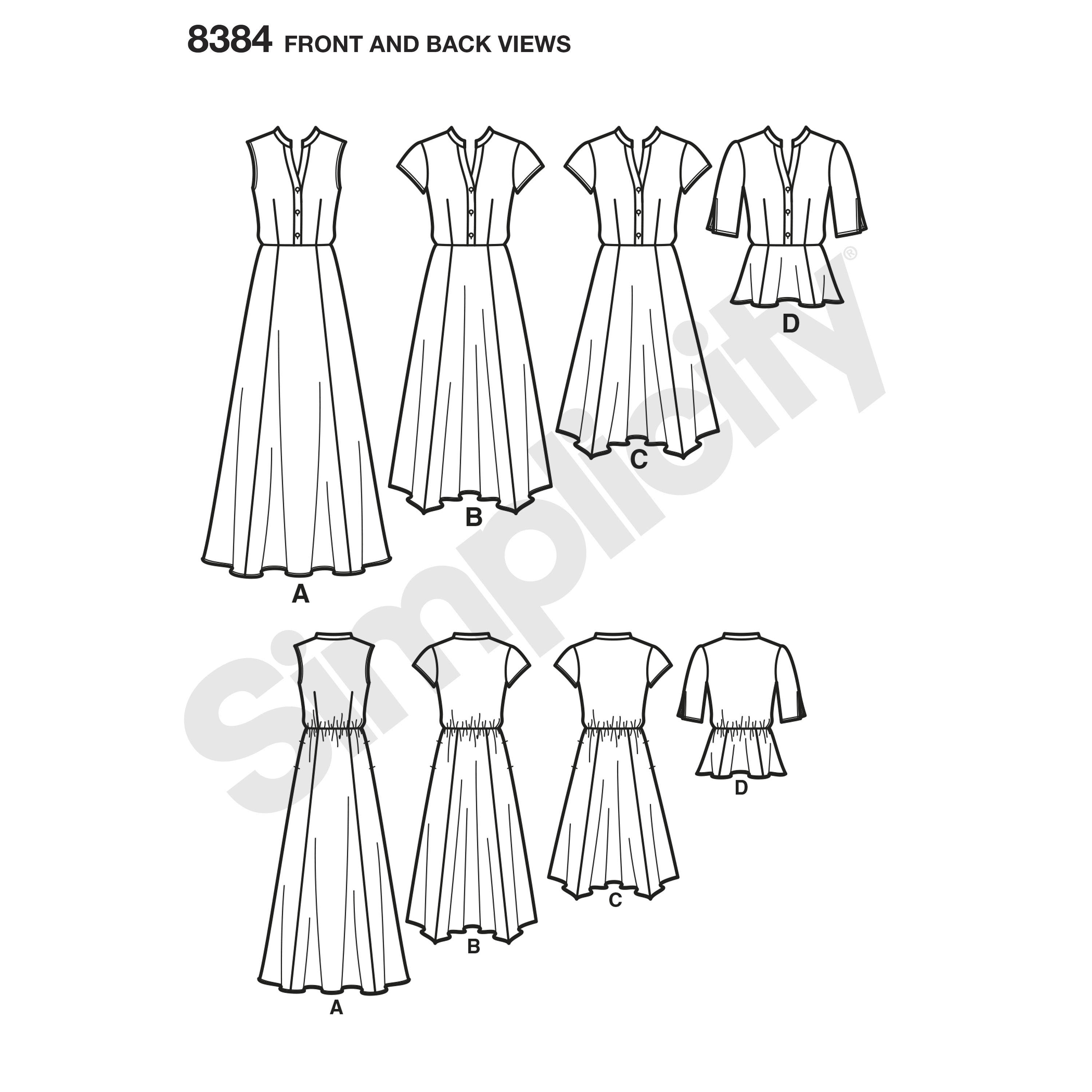 Simplicity Pattern 8384 Womenâ€™s Dress from Jaycotts Sewing Supplies