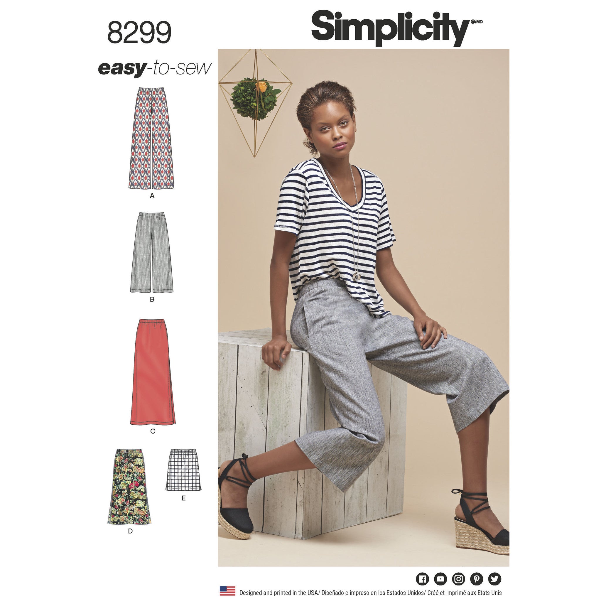Simplicity Pattern 8299 misses skirts or trousers from Jaycotts Sewing Supplies