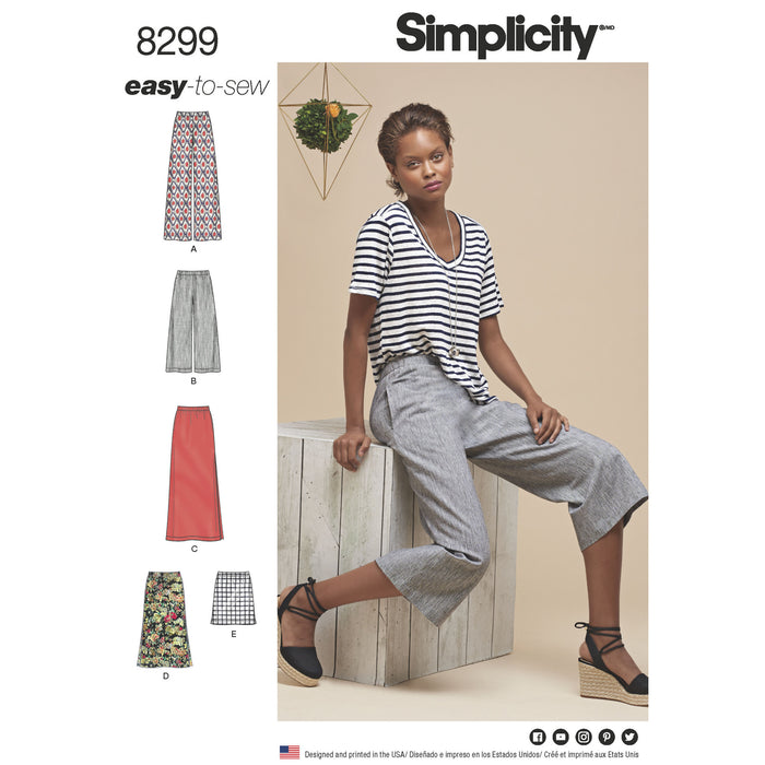 Simplicity Pattern 8299 misses skirts or trousers from Jaycotts Sewing Supplies