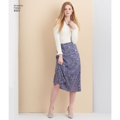 Simplicity Pattern 8421 skirts in three lengths with hem variations from Jaycotts Sewing Supplies