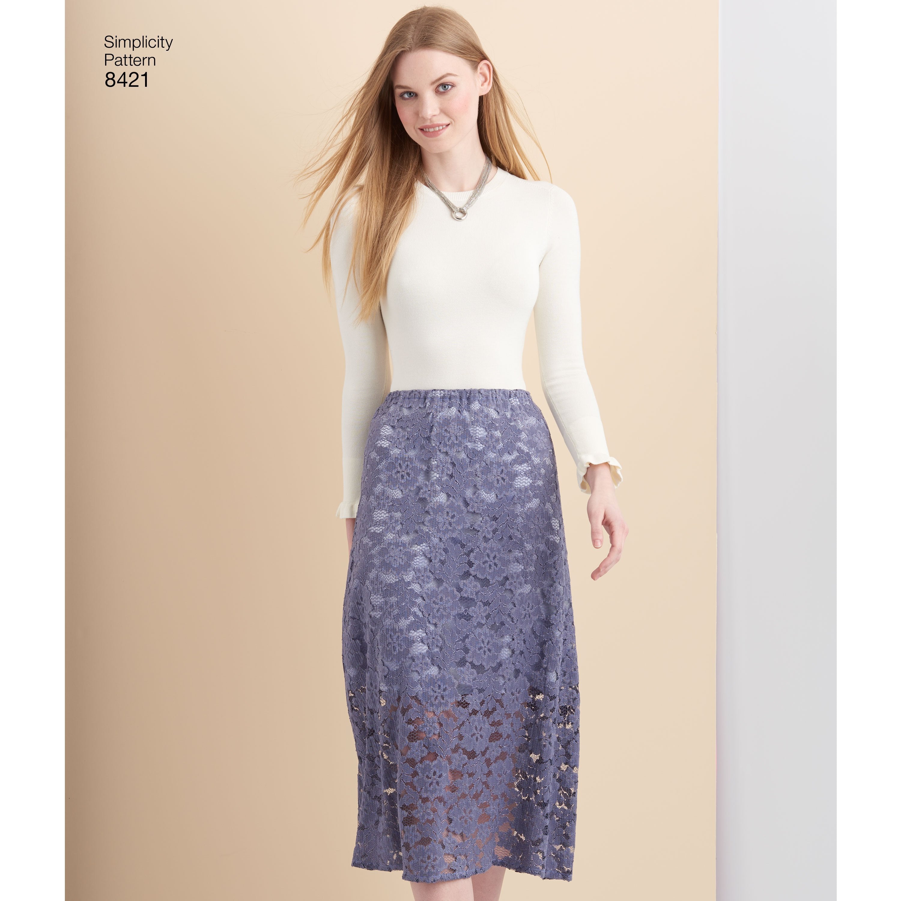 Simplicity Pattern 8421 skirts in three lengths with hem variations from Jaycotts Sewing Supplies