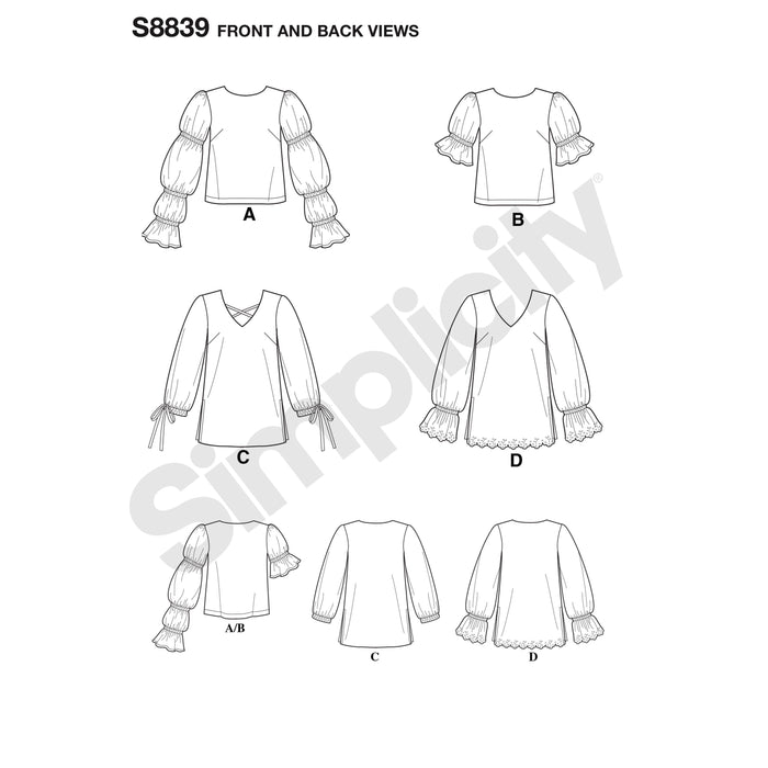 Simplicity Pattern 8839 misses-pullover-tunic or tops pattern from Jaycotts Sewing Supplies