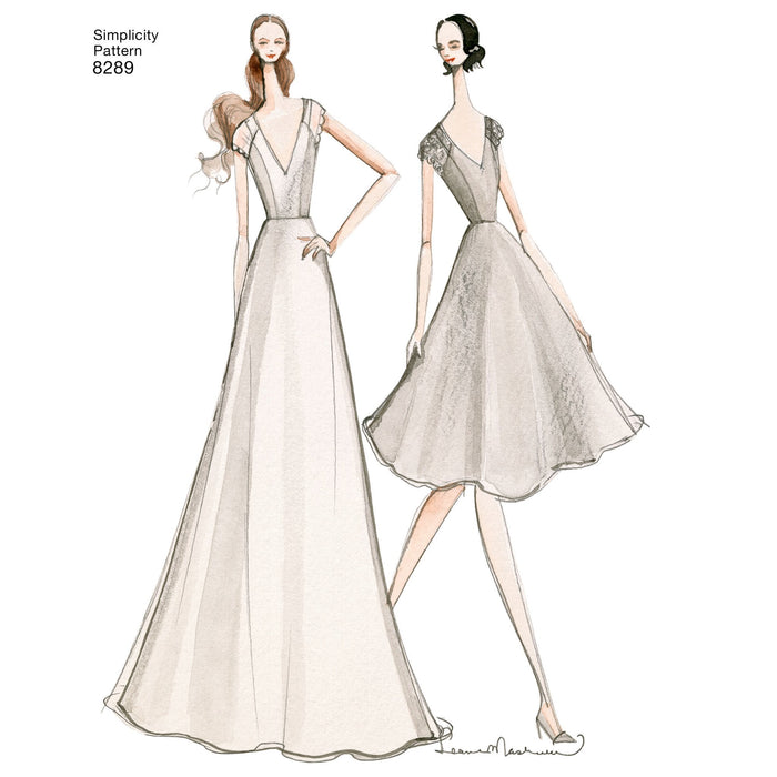 Patron De Couture Simplicity 8289 - Robe Occasion Spéciale Femme - Tailles 40 à 50 - Papier Blanc - Pour Mariage, Soirée - Instructions Incluses - 1