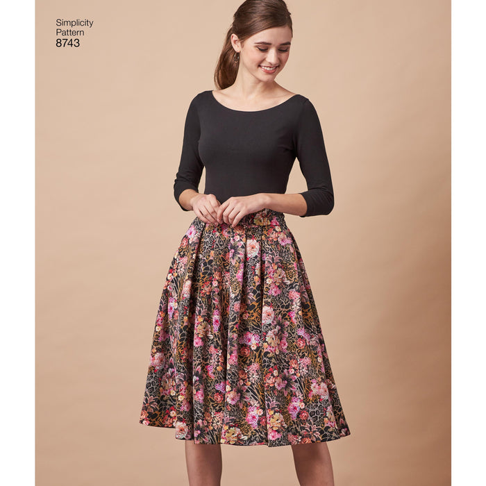 Simplicity Pattern 8743 pleated multi length skirt from Jaycotts Sewing Supplies