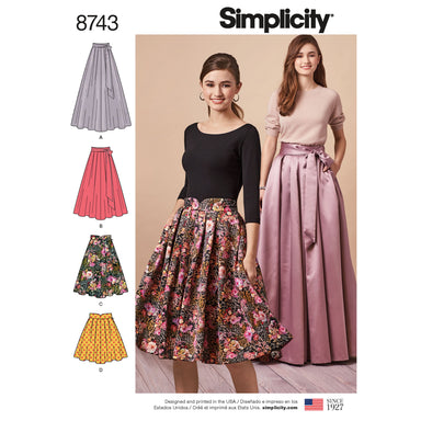 Simplicity Pattern 8743 pleated multi length skirt from Jaycotts Sewing Supplies