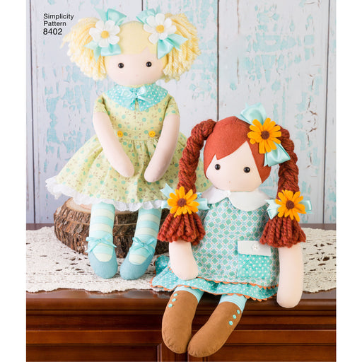 Simplicity Pattern 8402 Stuffed Dolls With Clothes from Jaycotts Sewing Supplies