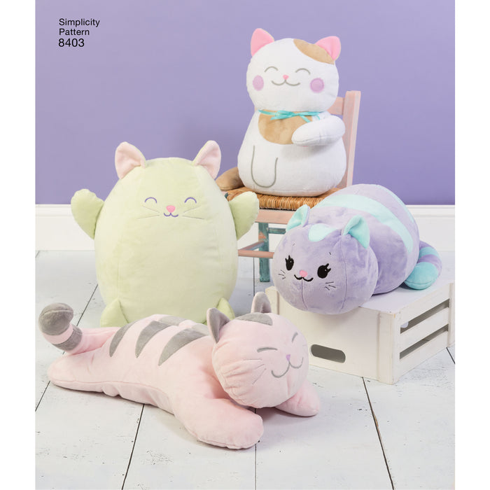 Simplicity Pattern 8403  Stuffed Kitties from Jaycotts Sewing Supplies