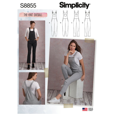 Simplicity Pattern 8855 Misses' Knit Overalls Sewing Pattern from Jaycotts Sewing Supplies