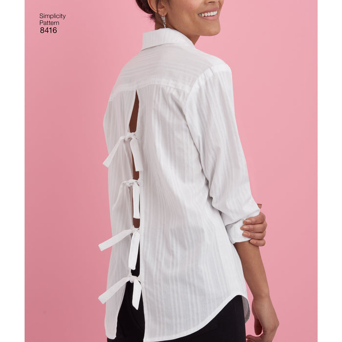 Simplicity Pattern 8416 misses shirt with back variations from Jaycotts Sewing Supplies