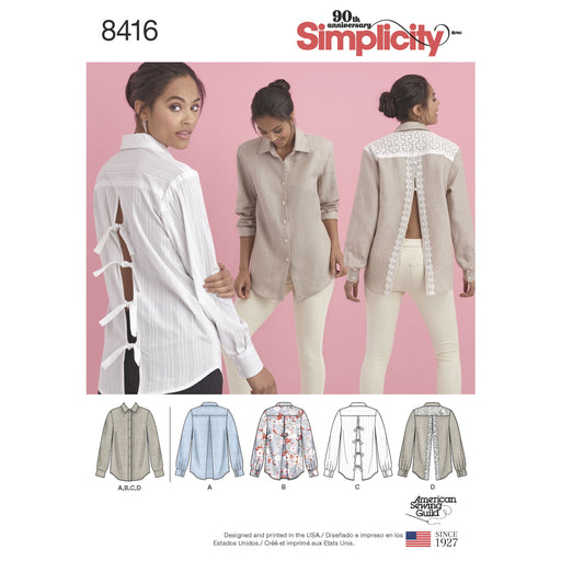 Simplicity Pattern 8416 misses shirt with back variations from Jaycotts Sewing Supplies