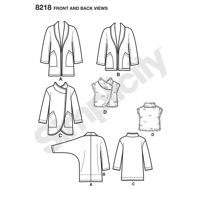 Simplicity Pattern 8218 Misses' Easy-to-Sew jackets from Jaycotts Sewing Supplies