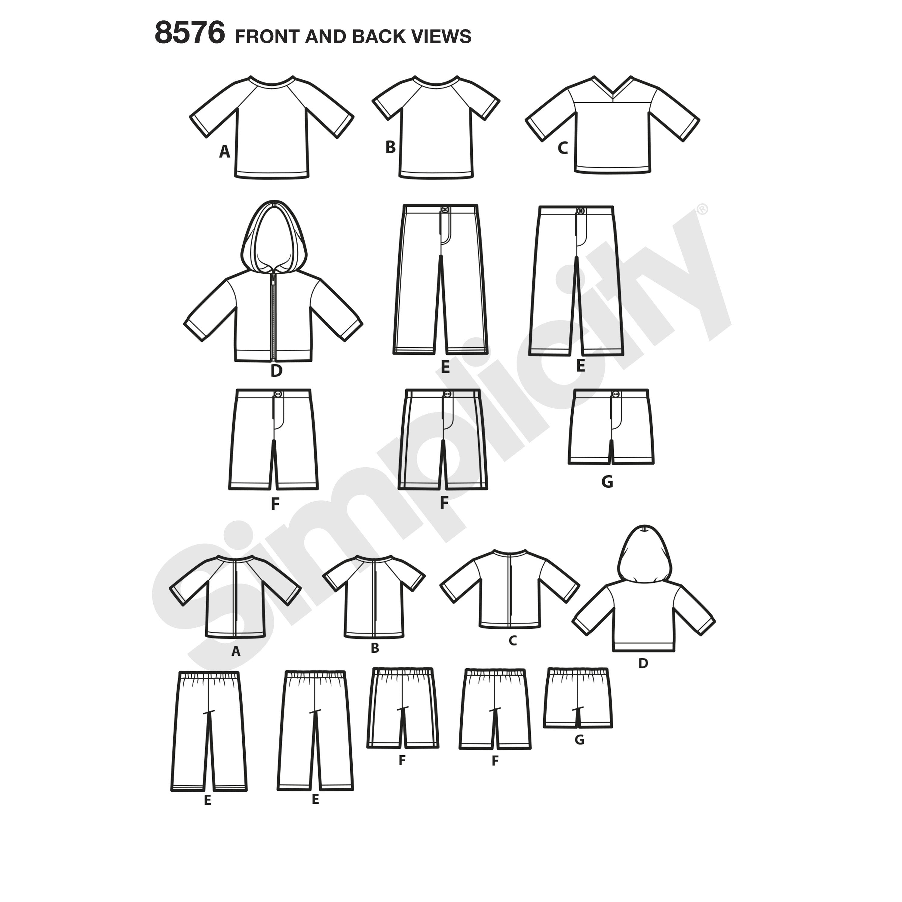 Simplicity Pattern 8576 Unisex doll clothes from Jaycotts Sewing Supplies
