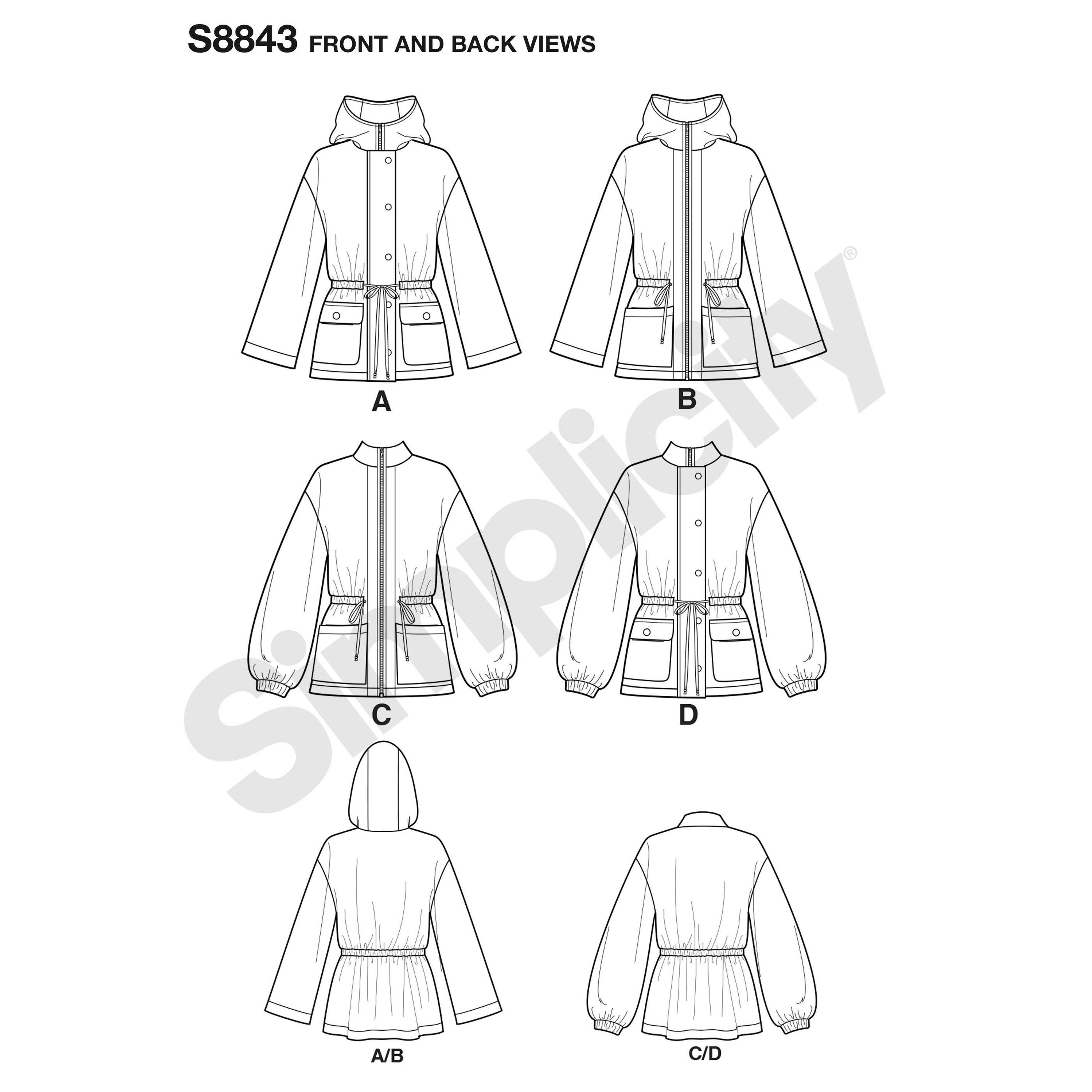 Simplicity Pattern 8843 misses anorak jacket pattern — jaycotts.co.uk ...