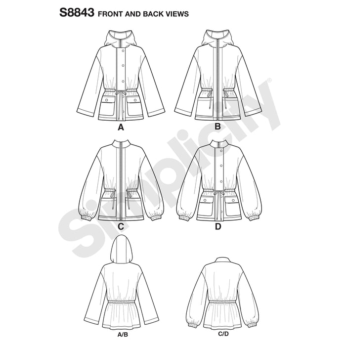 Simplicity Pattern 8843 misses anorak jacket pattern from Jaycotts Sewing Supplies