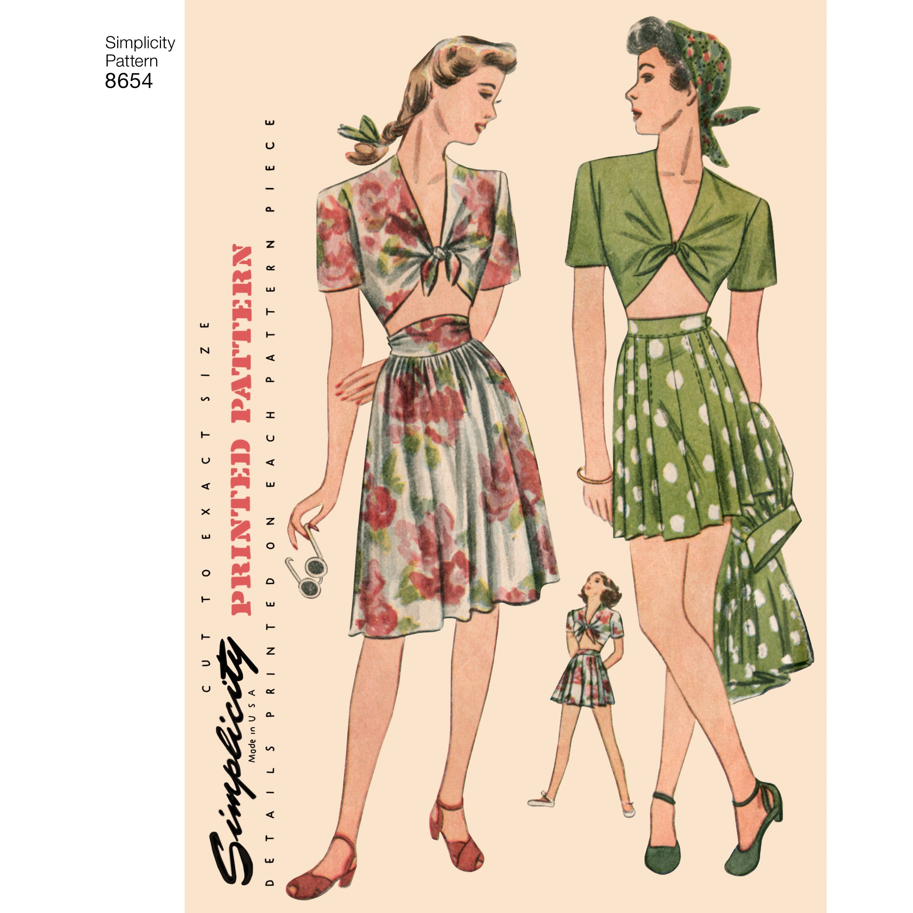 Simplicity Pattern 8654 Vintage short sleeved top from Jaycotts Sewing Supplies