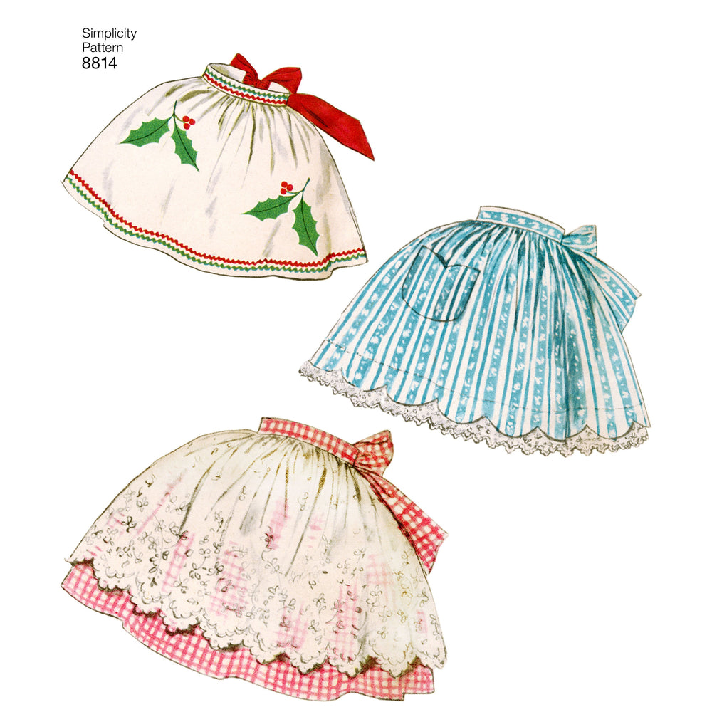 Simplicity Pattern 8814 vintage aprons from Jaycotts Sewing Supplies