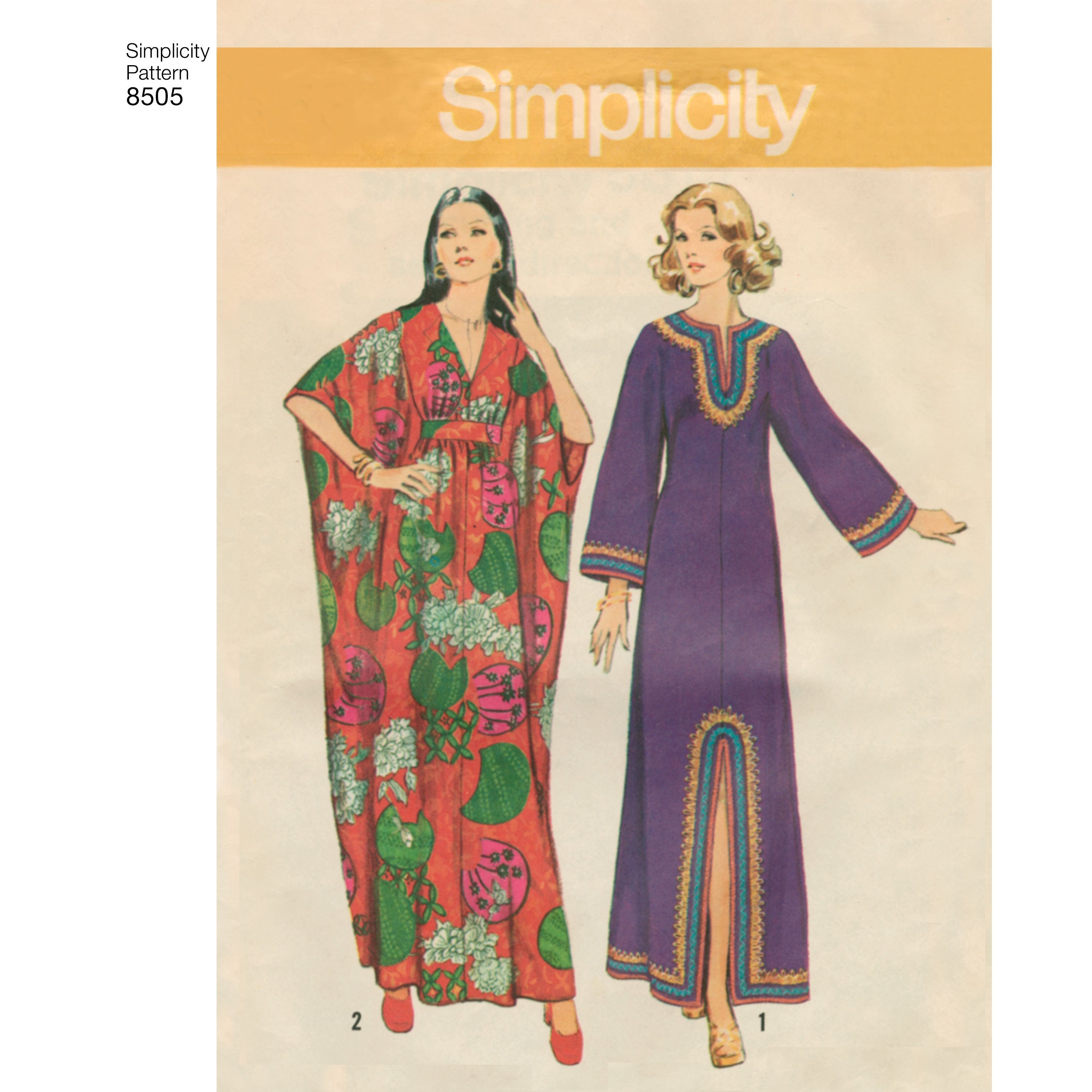 Simplicity Pattern 8505  ankle length caftan from Jaycotts Sewing Supplies